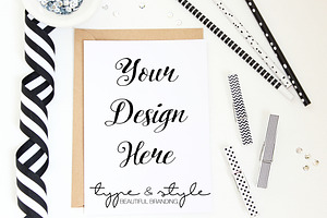 Styled Card Mock Up | Stock Photo