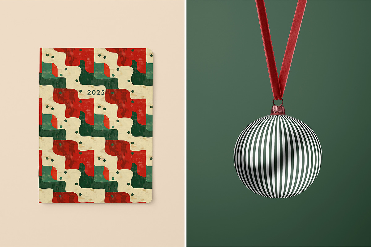 Christmas Abstract Patterns - part 1, a Pattern Graphic by Ninterints (Photo 11 of 19)