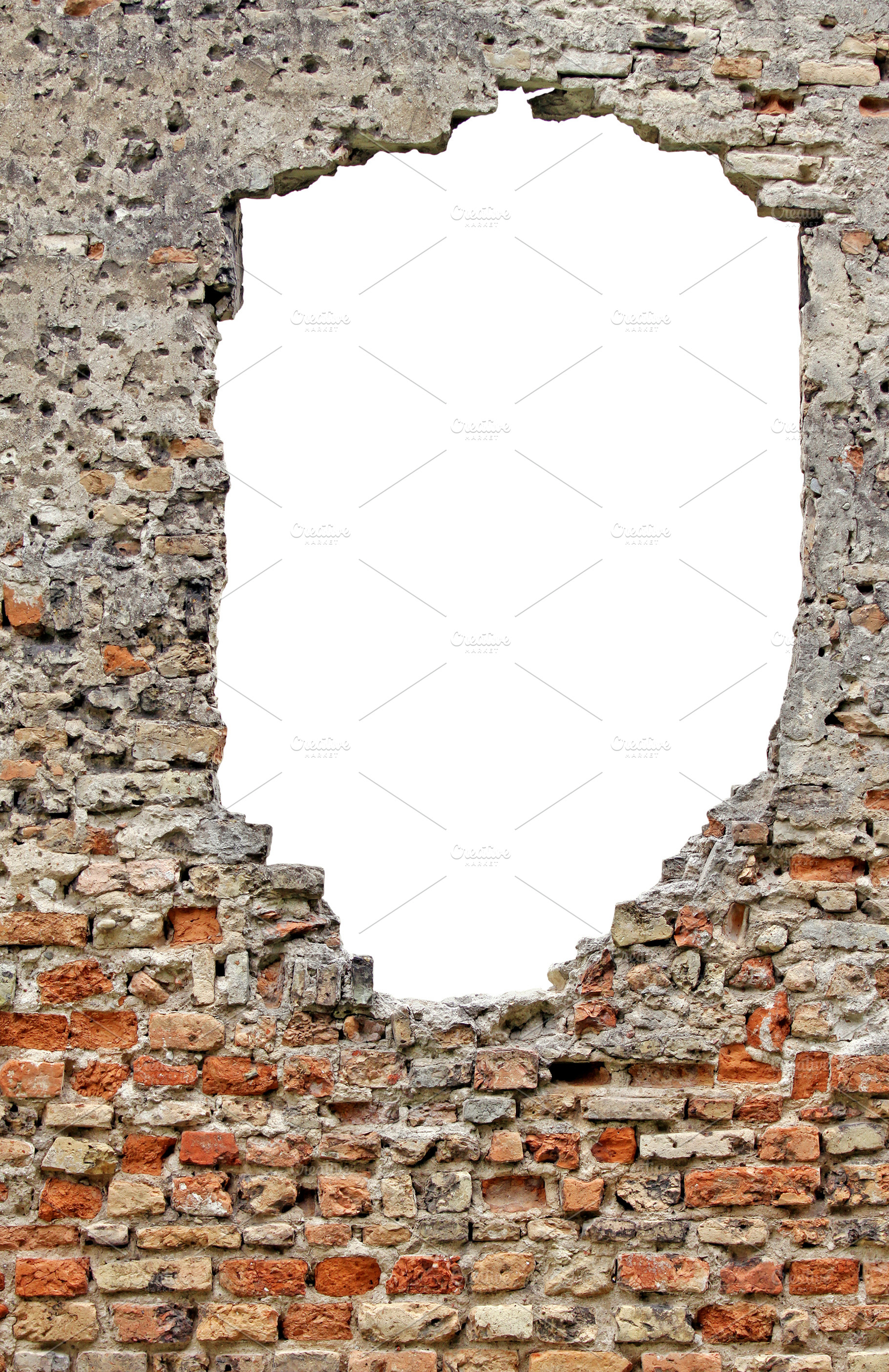 Old brick wall with hole, an Architecture Photo by BOOCYS