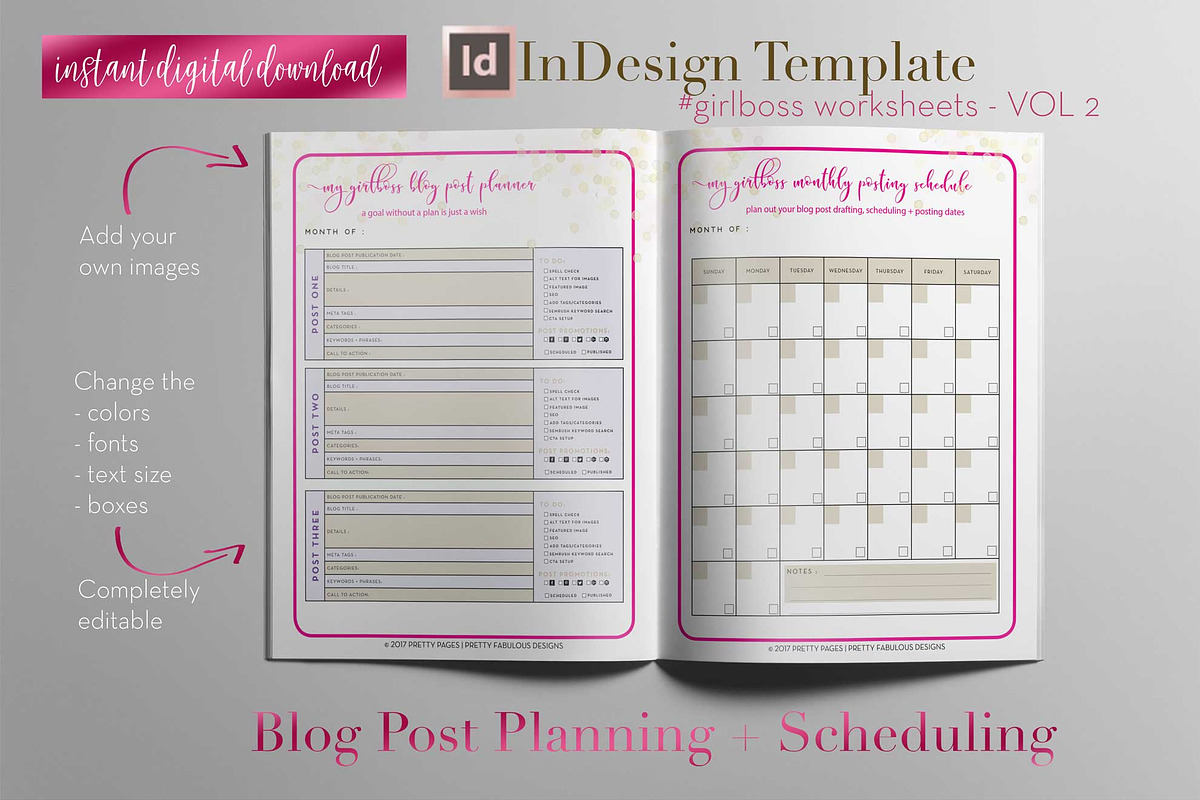 Girlboss Sheets | InDesign Template, a Stationery Template by Planner Templates (Photo 26 of 55)