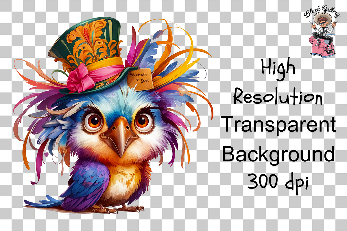 Quirky Parrot PNG Clipart Bundle, a Graphic by Clipart Bloom (Photo 15 of 15)