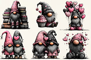 Quirky Valentine Love Gnome Clipart, an Illustration by DreamCafeArt (Thumbnail 2 of 6)