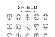 Set line icons of shield, an Outline Icon by motorama (Thumbnail 1 of 2)