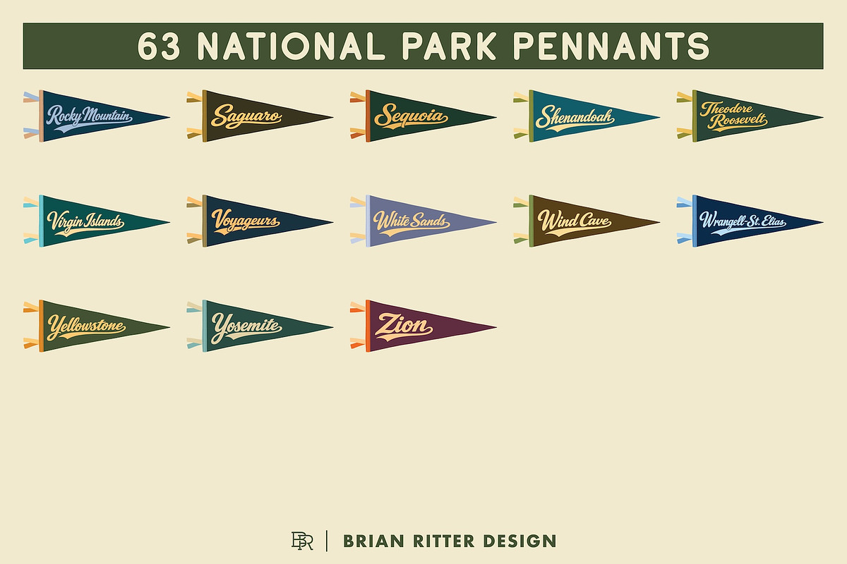 National Park Pennants, an Object Graphic by Brian Ritter Design (Photo 6 of 6)