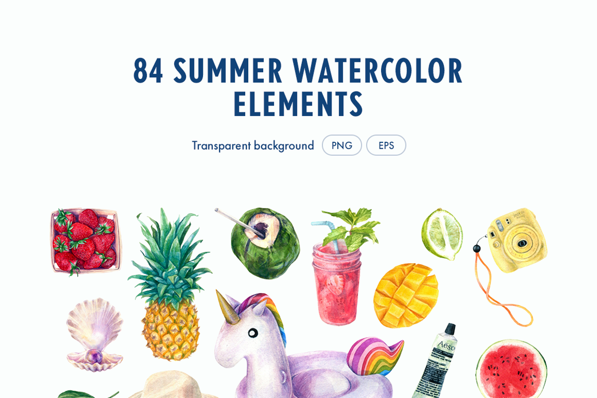 Forever 18 Summer Watercolor Bundle, an Illustration by Manuka (Photo 4 of 10)