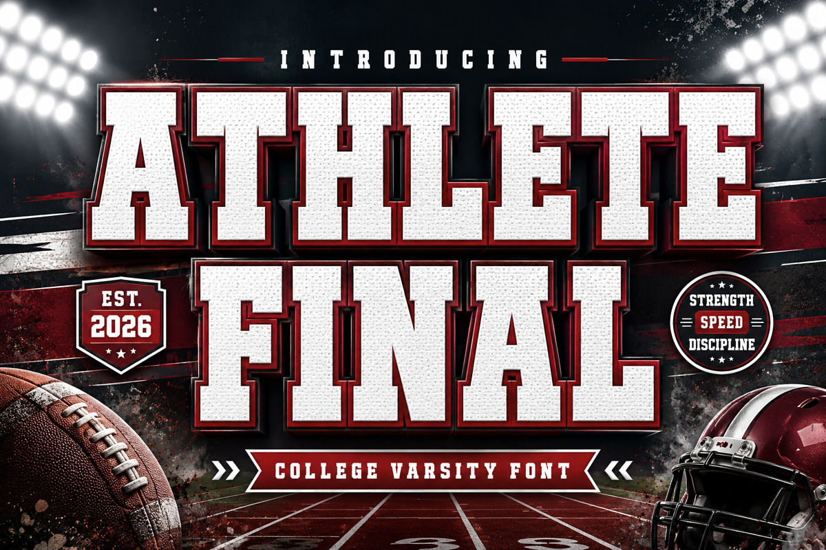 Athlete Final – Bold Varsity Font, a Slab Serif Font by Limited.studio (Photo 1 of 4)