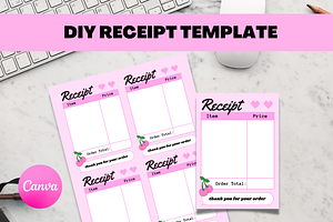 RECEIPT TEMPLATE Pink Order Form