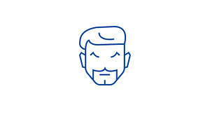 Hipster Haircut Line Icon Concept