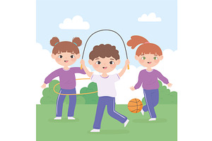 kids training sport, a Person Illustration by studiogstock