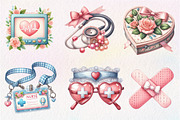 Watercolor Coquette Nurse Clipart, an Illustration by CreationArt (Thumbnail 5 of 5)