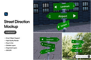 Street Direction Mockup, a Product Mockup by SLAB! Design