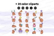 Cute Capybara with Balloons, an Animal Illustration by Palau (Thumbnail 10 of 12)