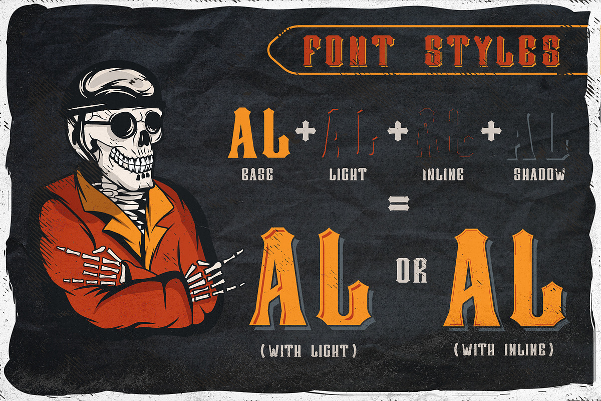 Hell Rider font + 6 t-shirt designs, a Serif Font by Heather_insane (Photo 3 of 6)