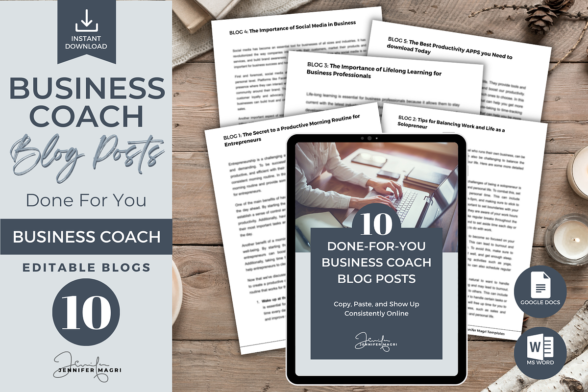 DFY BLOG POSTS FOR BUSINESS COACH, a Templates & Theme by Jennifer Magri Templates (Photo 1 of 8)