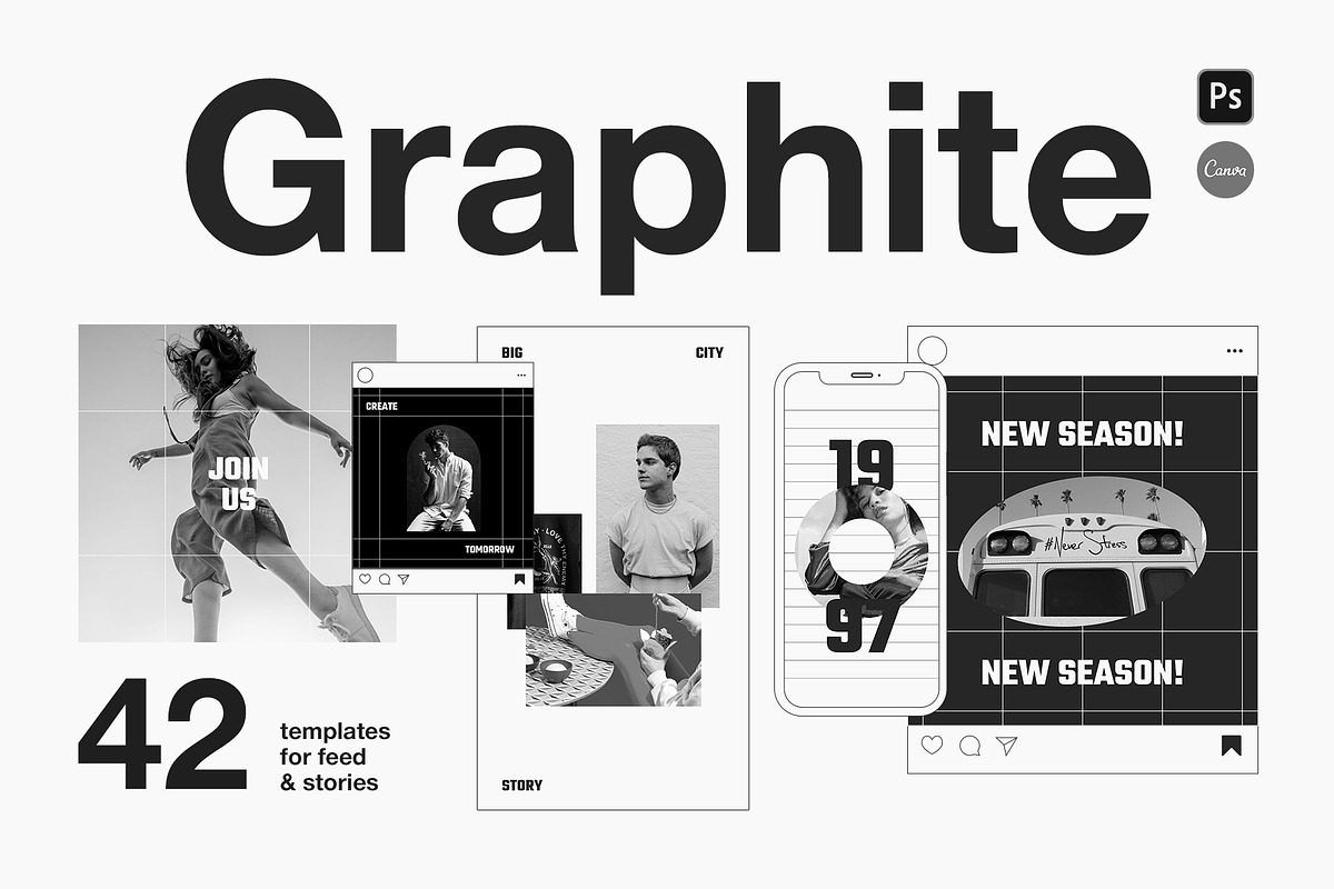 Instagram Templates Kit | Canva, a Social Media Template by BigWeek (Photo 1 of 9)
