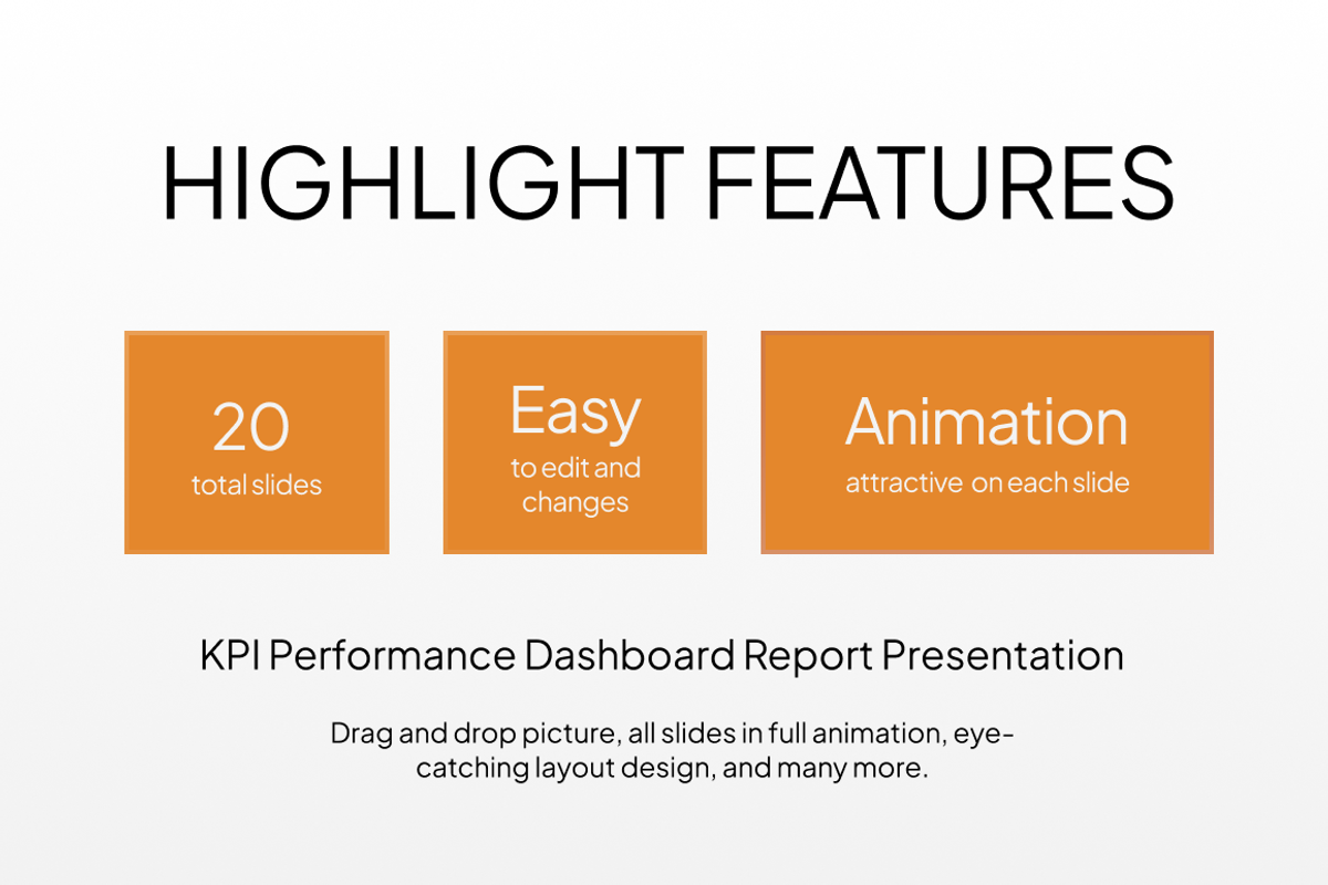 KPI Performance Dashboard Report, a Presentation Template by Loin Studio