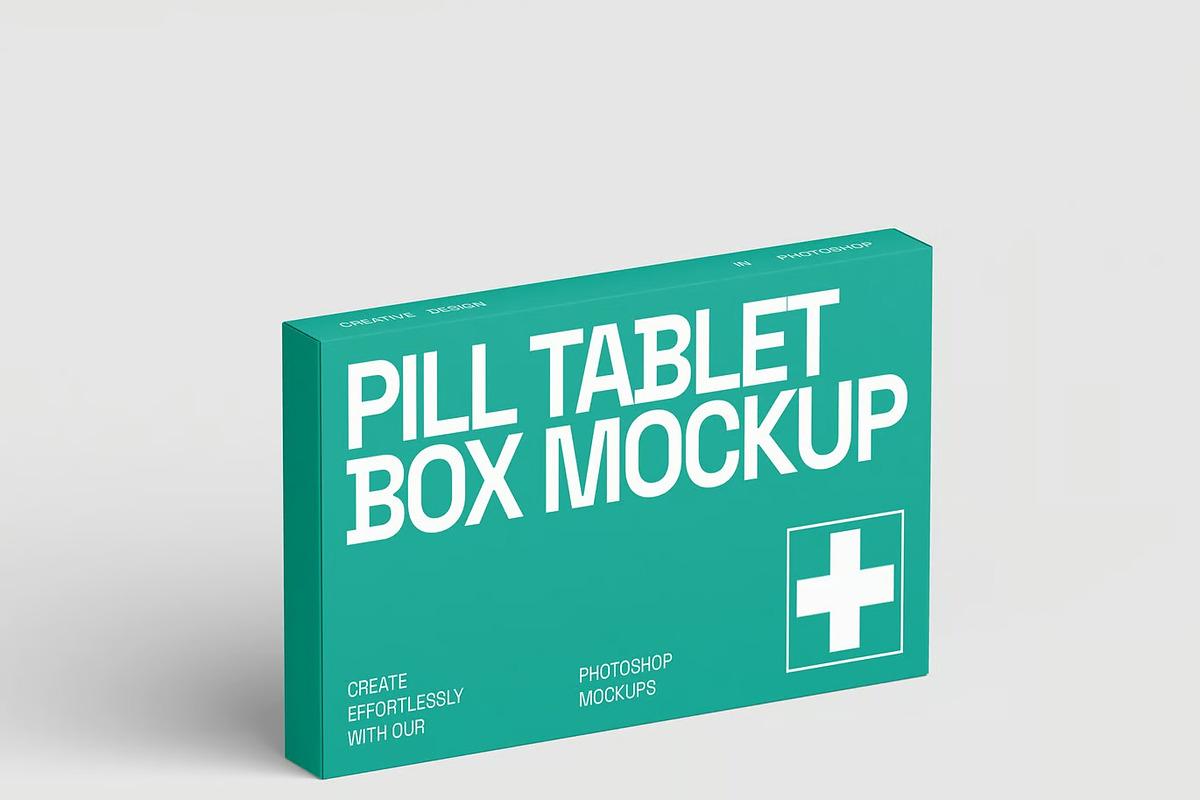Pill Tablet Box Mockup, a Packaging Mockup by renderstockmarket (Photo 3 of 4)