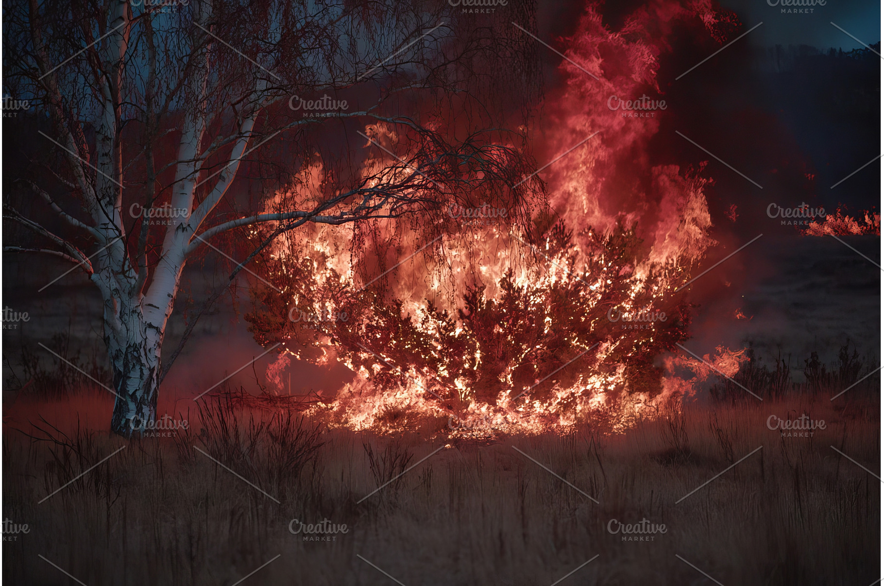 A blackened area of lawn set amidst, a Nature Photo by ZinetroN