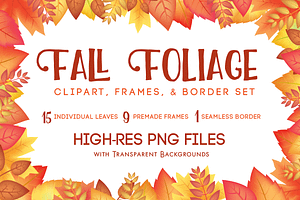 Fall Leaves Frames & Border Set