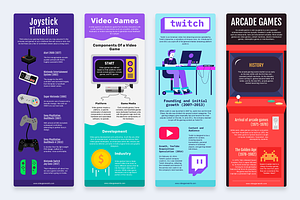 Video Game Vertical Infographics