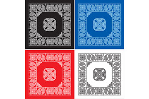 Set Of 4 Paisley Bandana's VI