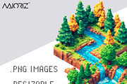 Voxel Isometric Fantasy Terrain Asse, an Object Graphic by Maioriz Shop (Thumbnail 4 of 8)