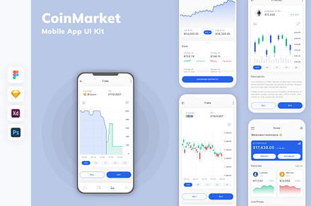 CoinMarket Mobile App UI Kit