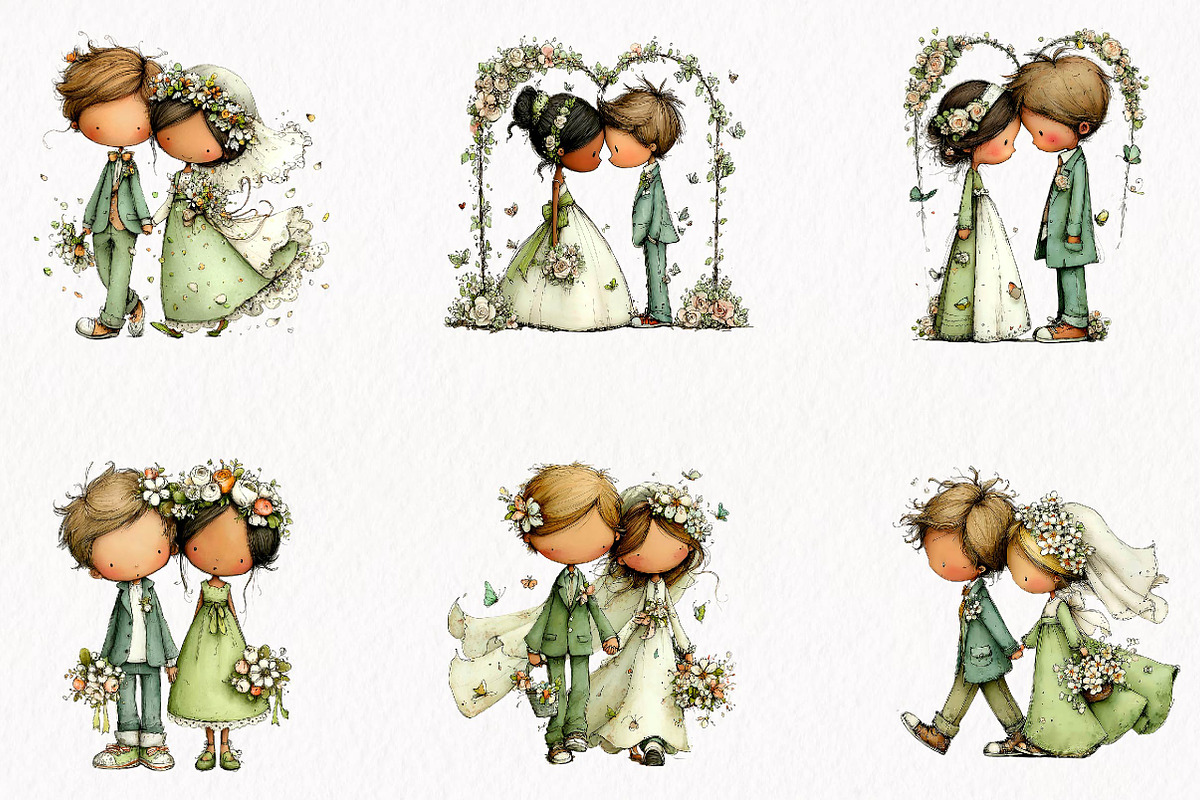 Whimsical Wedding Kids Clipart PNG, a Person Illustration by fashionaddict (Photo 5 of 7)