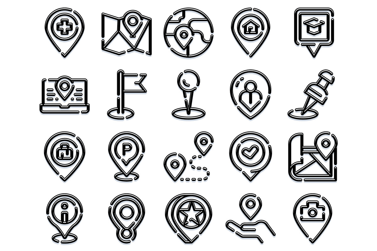 Location map pin icons tracking, an Object Graphic by pikepicture (Photo 2 of 3)