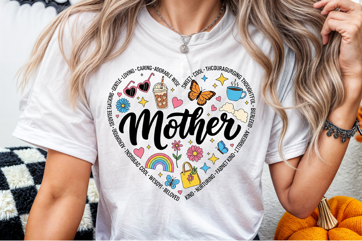 Retro Mothers Day, Mama Heart, Mom, a Seasonal Illustration by Sublimation Artist (Photo 6 of 9)