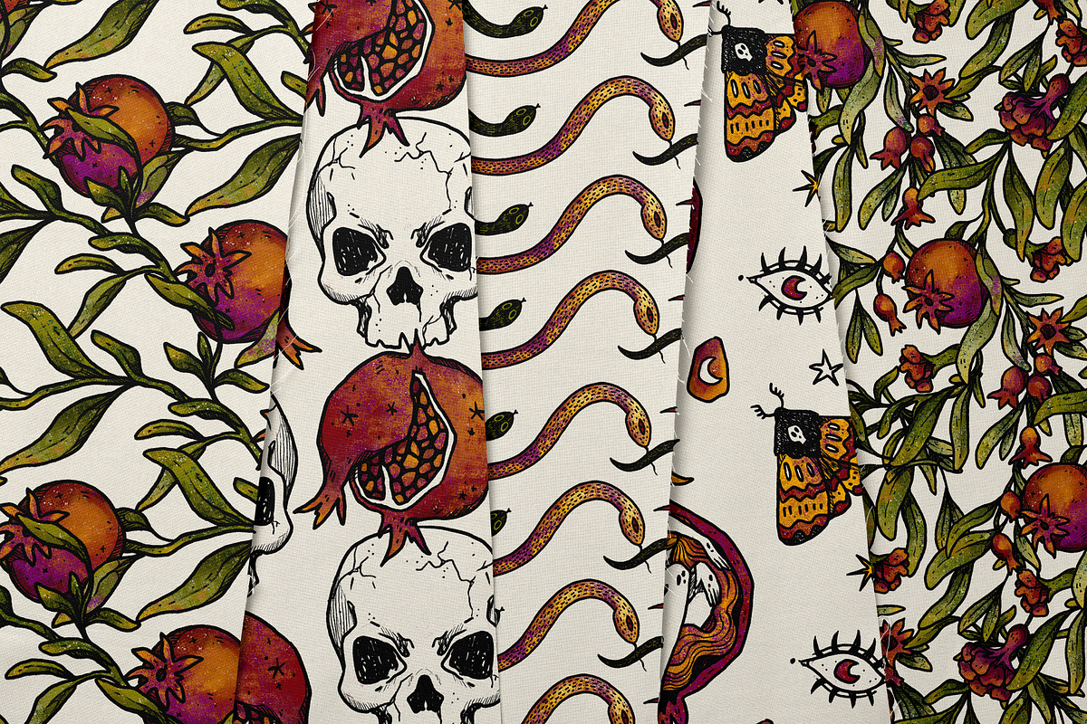 Mysterious Pomegranates Vintage Set, a Decorative Illustration by Ink Stories (Photo 7 of 13)
