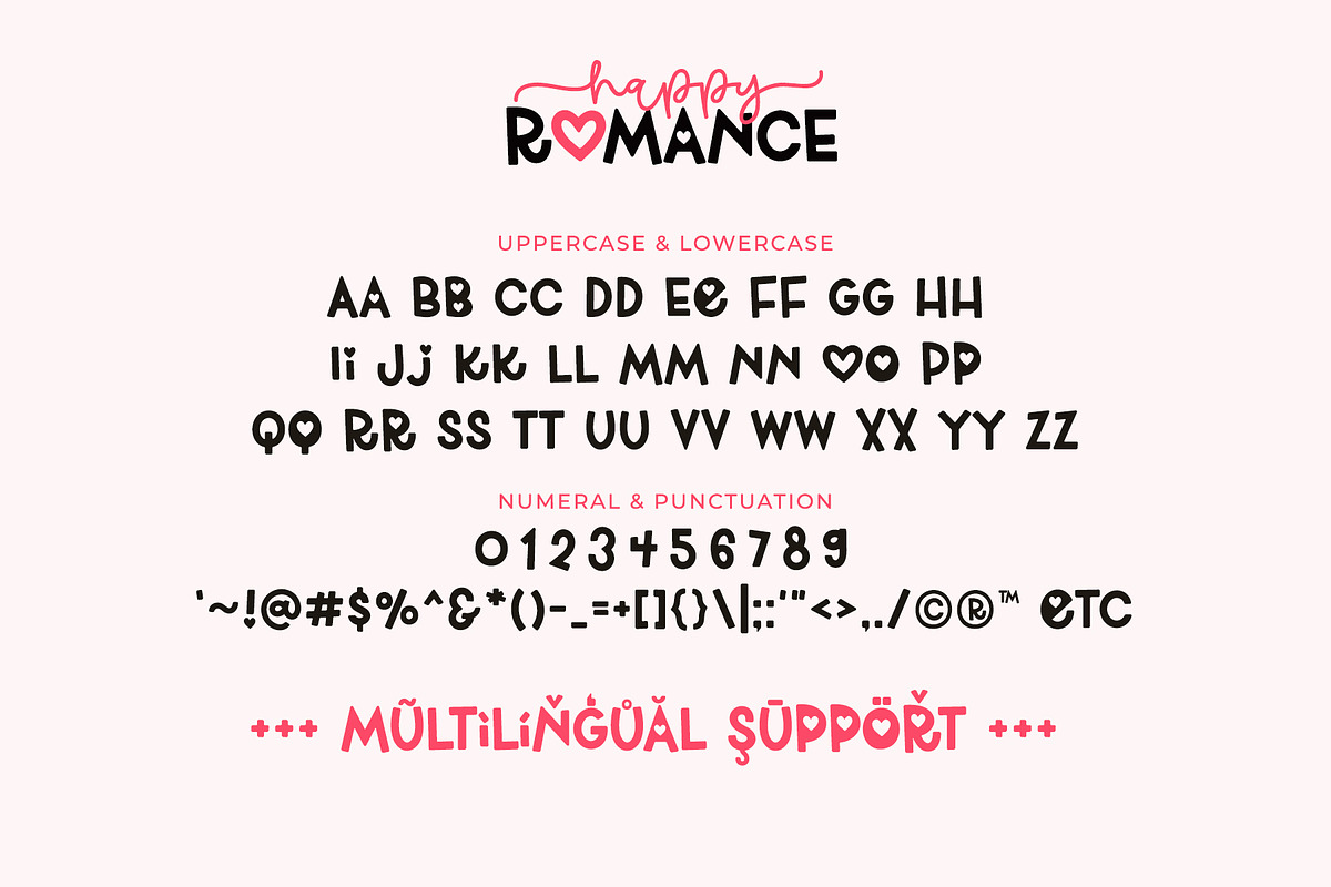 Happy Romance - Cute Heart Font Duo, a Handwritten Font by Airotype (Photo 11 of 12)