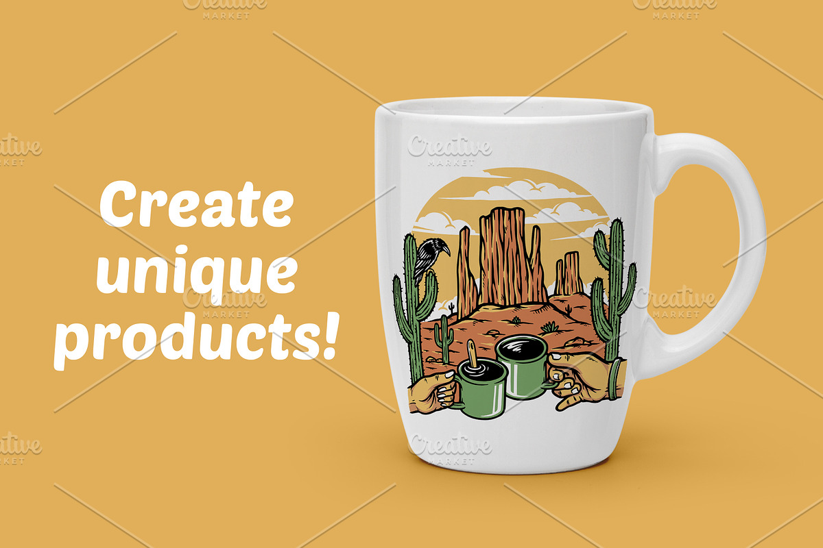 Enjoying coffee in the desert, a Food Illustration by gunaonedesign (Photo 2 of 5)