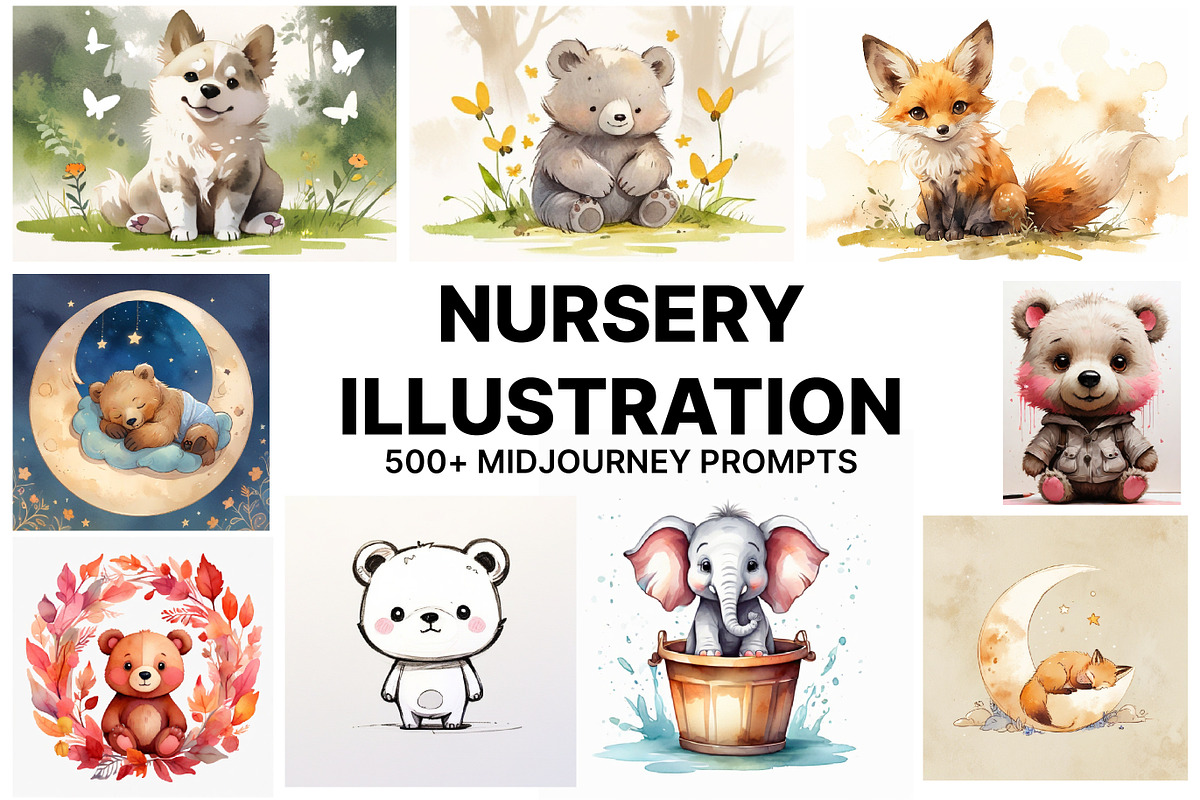 500 Midjourney Prompts Nursery, an Animal Photo by Meoww_Design (Photo 1 of 2)