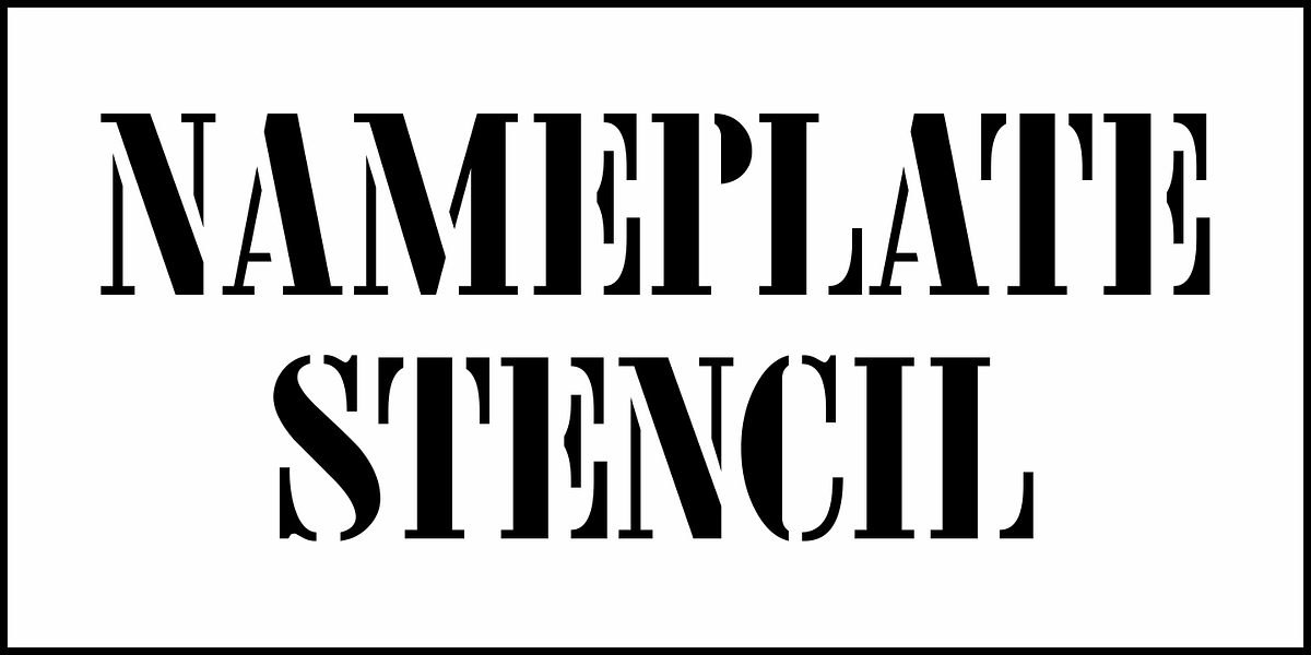 Nameplate Stencil JNL, a Font by Jeff Levine Fonts (Photo 2 of 5)