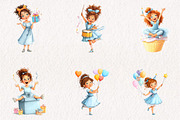 Whimsical Birthday Girl PNG Clipart, a Seasonal Illustration by CreationArt (Thumbnail 2 of 7)