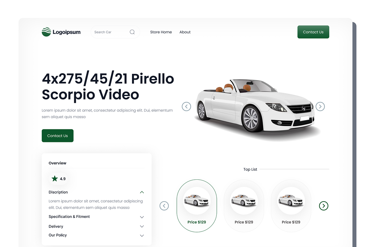 One-page Responsive Car Landing page, a Landing Page Template by Design Lab (Photo 2 of 3)
