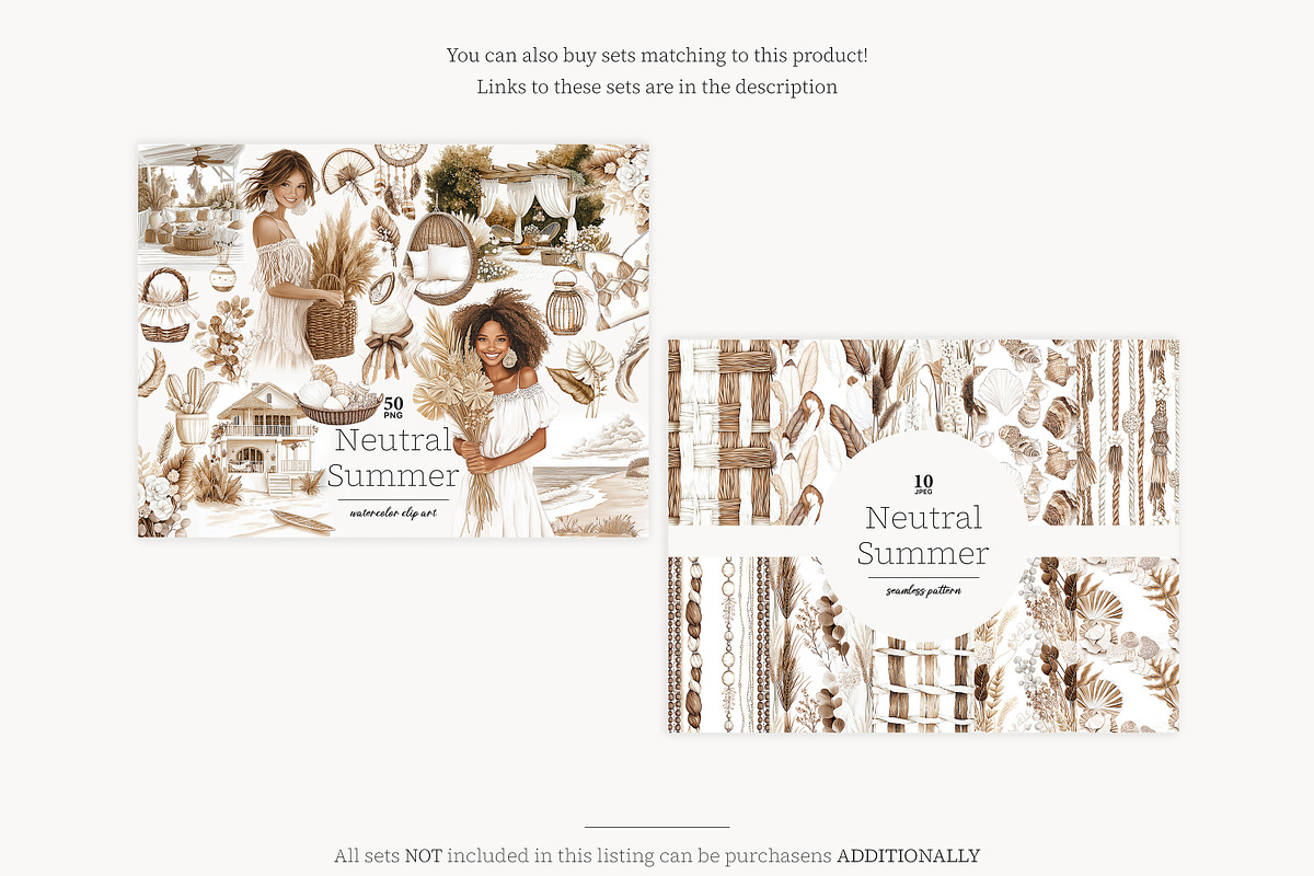 Summer Clipart Beach Art | Neutral, a Person Illustration by GlamArtZhanna (Photo 2 of 8)