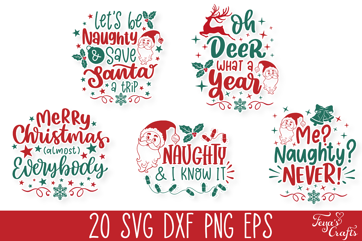 Funny Christmas SVG Quotes Bundle, a Food Illustration by Anastasia Feya (Photo 8 of 9)