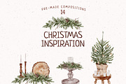 Christmas Inspiration Watercolor set, a Seasonal Illustration by Yakovleva Margarita (Thumbnail 10 of 19)