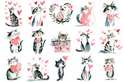Valentine Kitten Cliparts Bundle, an Illustration by Craft Nest (Thumbnail 5 of 7)