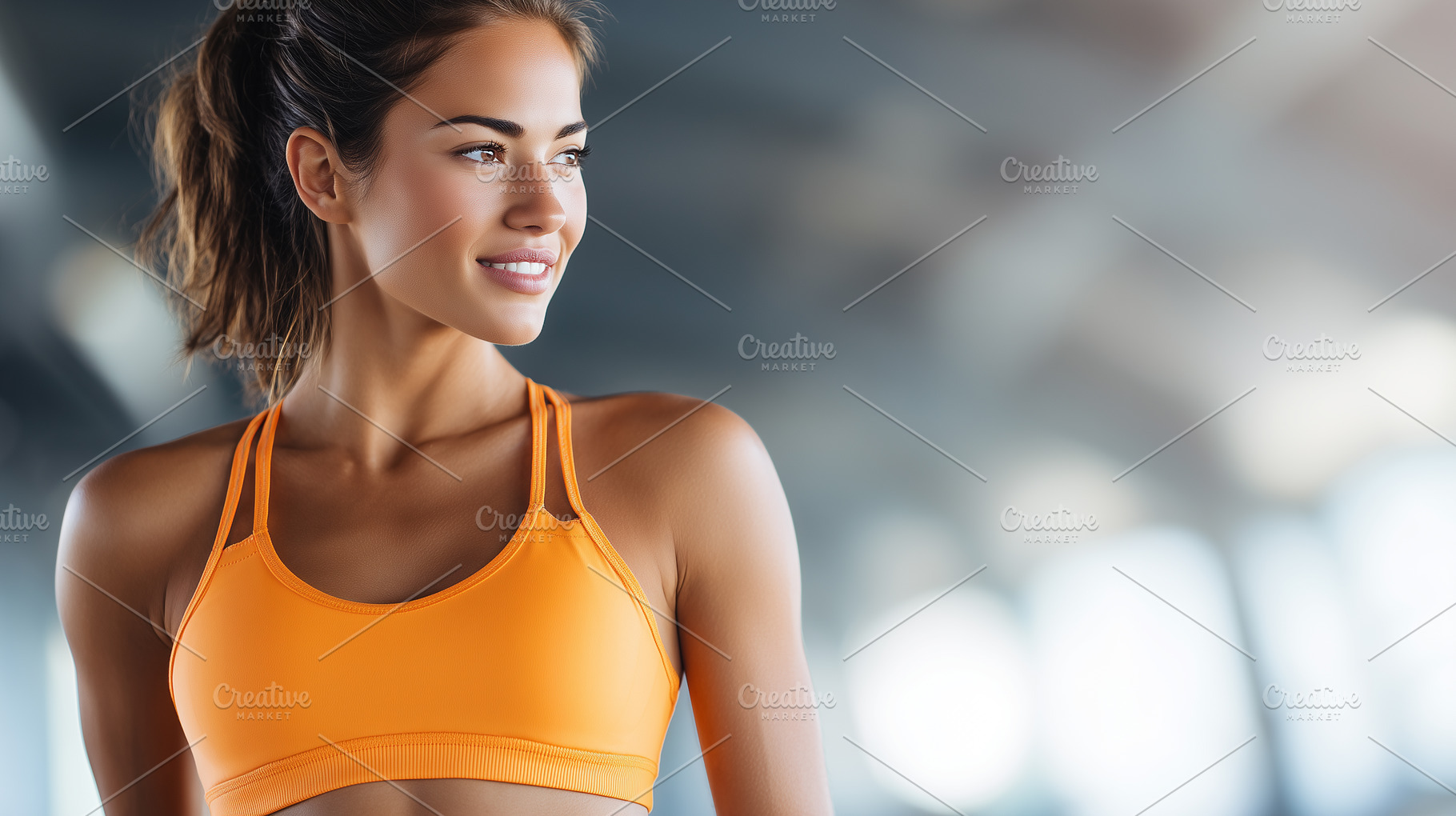 Fit young woman in orange sports bra, a Sports & Recreation Photo by MistyDay