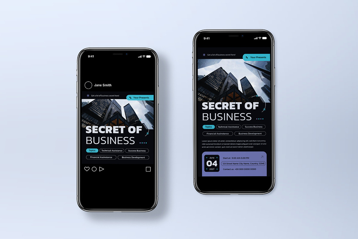 Black Modern Business Flyer Set, a Flyer Template by graphicook (Photo 3 of 3)