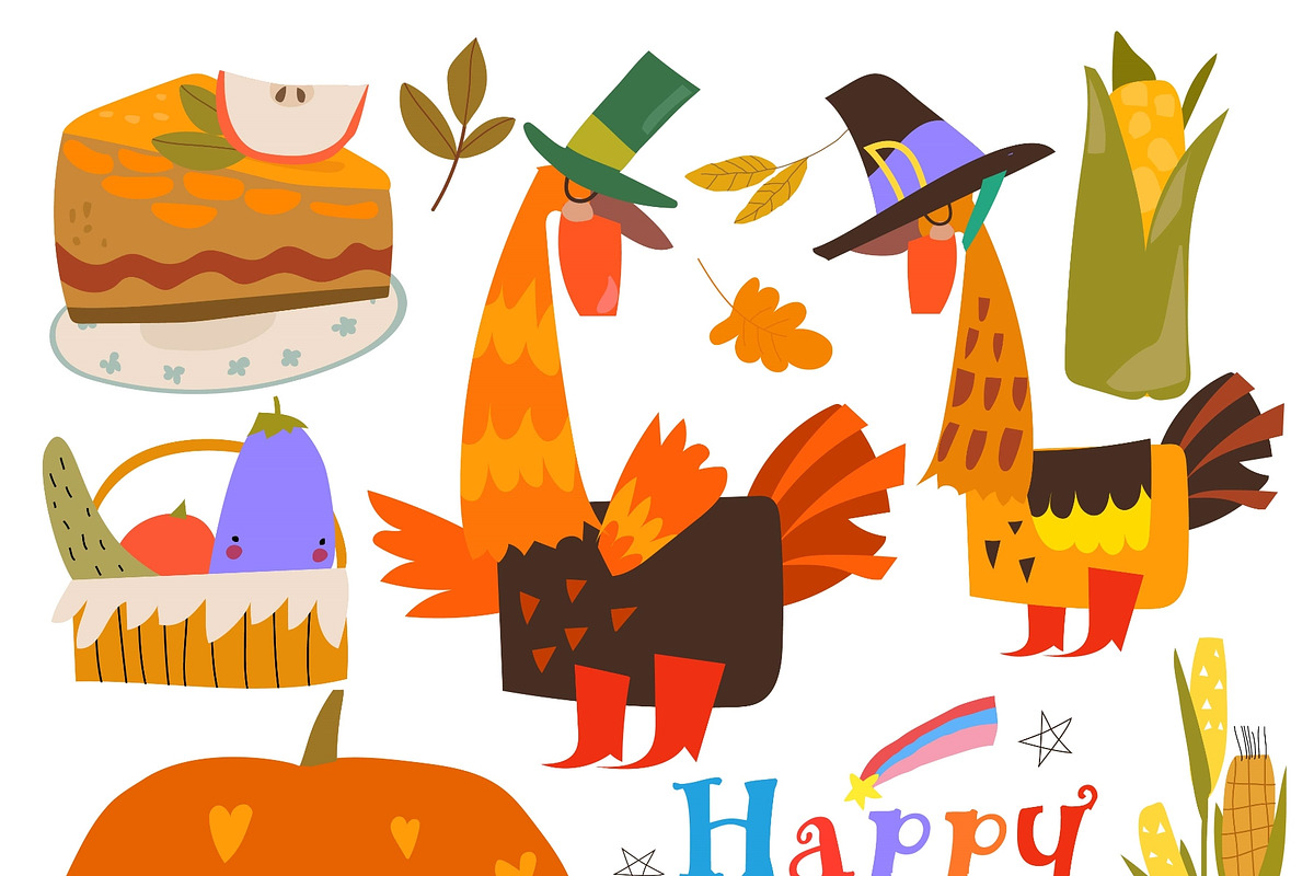 Cute Thanksgiving Set Composed of, an Animal Illustration by Maria Starus (Photo 3 of 3)