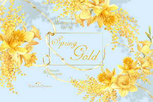 Spring Yellow Bouquets Clipart