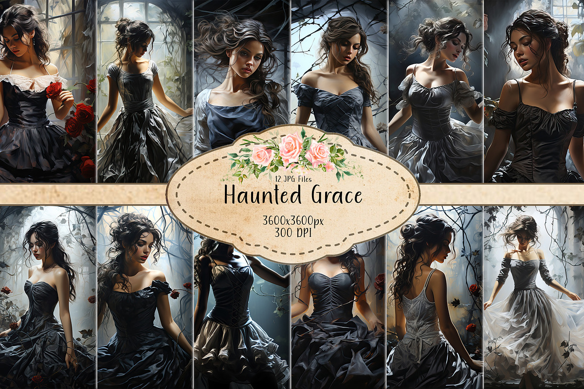 A Ballerina Amongst Dark Roses, a Background Graphic by Curve Design (Photo 1 of 8)