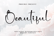 Beautiful | Script Font, a Handwritten Font by Scratchones (Thumbnail 1 of 8)