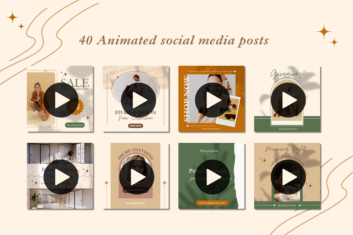 40 Animated Social Media Posts, a Templates & Theme by TemplateCastleStore (Photo 4 of 10)