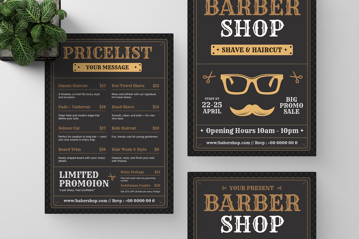 Barbershop Promotion Flyer, a Flyer Template by Annora Studio (Photo 3 of 6)