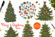 Vector set Christmas Tree, an Illustration by AnnieDove (Thumbnail 5 of 6)